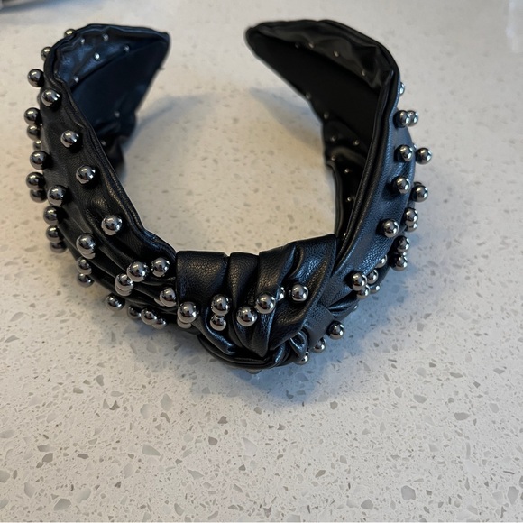 PU leather Knot Faux Pearl Headband Y2k ,Hairband, Hair Hoop Headbands, - Picture 4 of 11